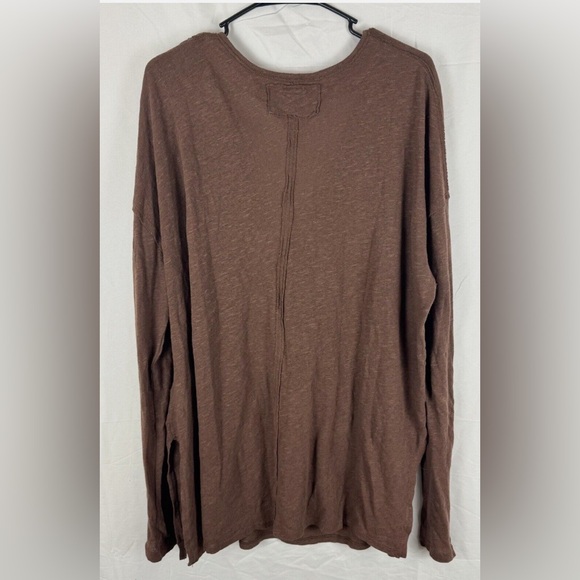WE THE FREE x FREE PEOPLE brown linen/cotton blend sweater size extra small - Picture 3 of 10